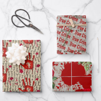 Murder mystery crime fan cold case bloody  ラッピングペーパーシート