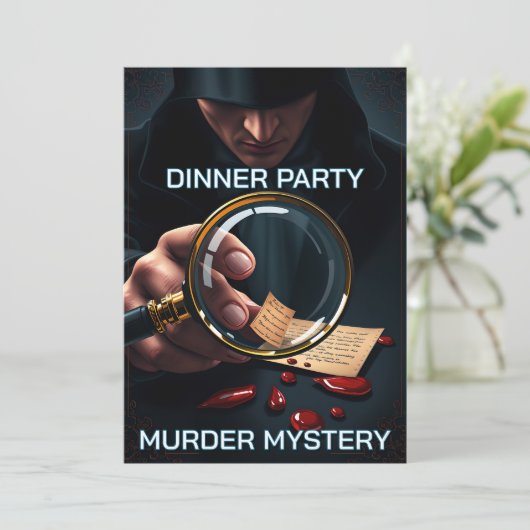Murder mystery crime scene dinner party DIY 招待状 (スタンド正面)