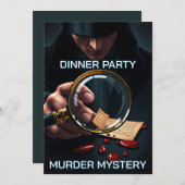 Murder mystery crime scene dinner party DIY 招待状 (正面/裏面)