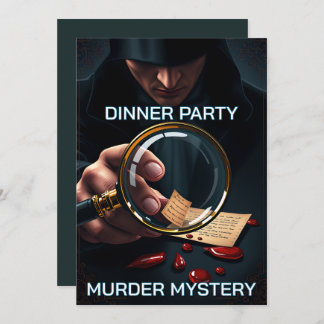 Murder mystery crime scene dinner party DIY 招待状