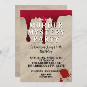 Murder Mystery Dinner Invitation – Bloody Whodunit 招待状 (正面/裏面)