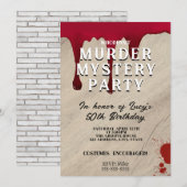 Murder Mystery Dinner Invitation – Bloody Whodunit 招待状 (正面/裏面)