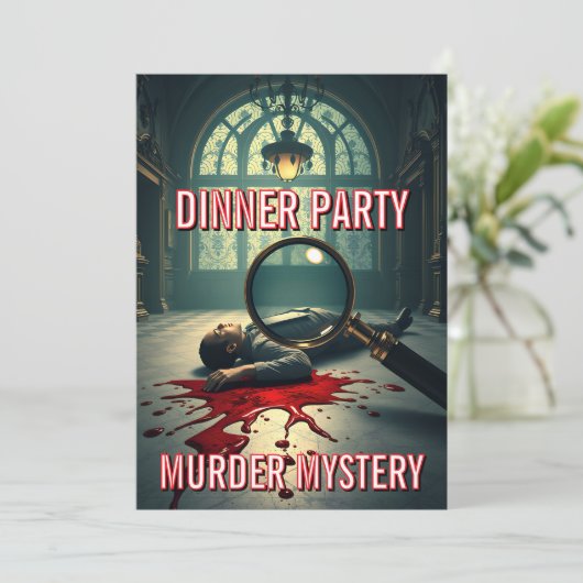 Murder mystery dinner party theme DIY 招待状 (スタンド正面)