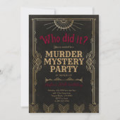 Murder Mystery Game Birthday Party Invitation 招待状 (正面)