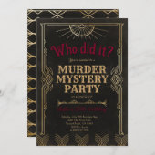 Murder Mystery Game Birthday Party Invitation 招待状 (正面/裏面)