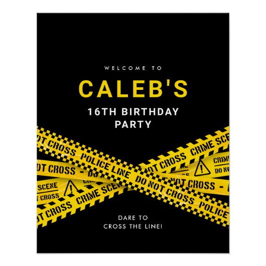 Murder mystery Party welcome sign ポスター (正面)