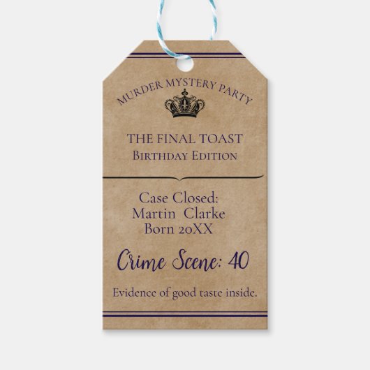 Murder Mystery Party Wine Label | “Whodunit: Anoth ギフトタグ (正面)