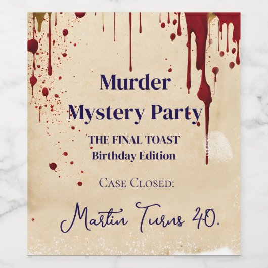 Murder Mystery Party Wine Label | “Whodunit: Anoth ワインラベル (シングルラベル)