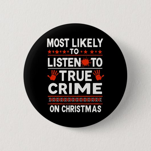 Murder Mystery Podcast Christmas - Most Likely To  缶バッジ (正面)