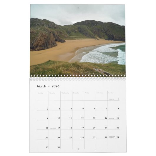 Murderhole Beach, Ireland - Kalender englisch カレンダー (3月 2026)