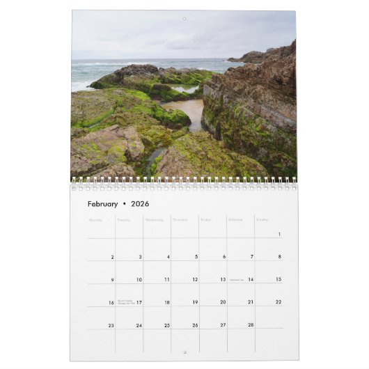 Murderhole Beach, Ireland - Kalender englisch カレンダー (2月 2026)
