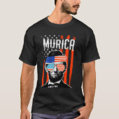 Murica 7月のパーティーアメリカのおもしろいなAbeリンカーン第4 Tシャツ (正面)