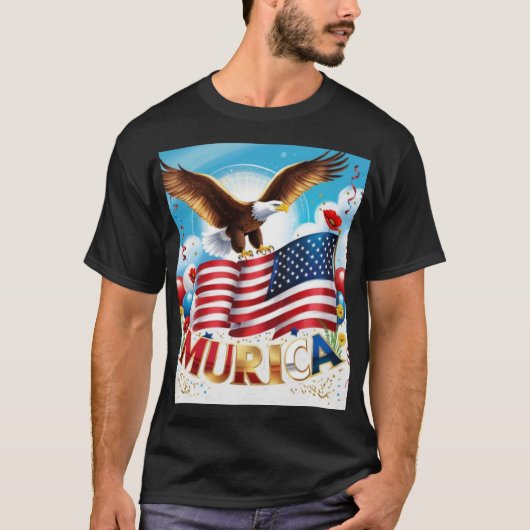 MURICA MAGAメモリアルデー愛国米国メリカ Tシャツ (正面)
