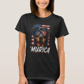 Murica Patriotic Rottweiler 4th of July Dog 11 Tシャツ (正面)