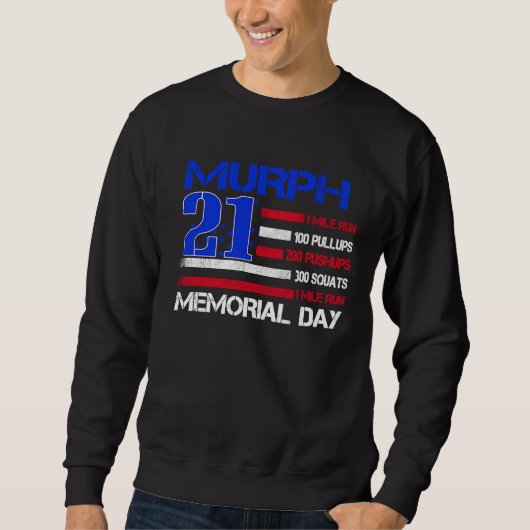 Murph 2021 Memorial Day Workout Patriotic WOD スウェットシャツ (正面)