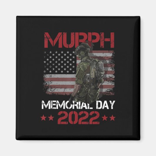 Murph 2022ハッピーメモリアルデー7月4日米国国旗 マグネット (正面)