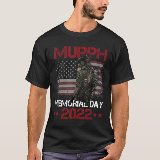 Murph 2022ハッピーメモリアルデー7月4日米国国旗 tシャツ (正面)