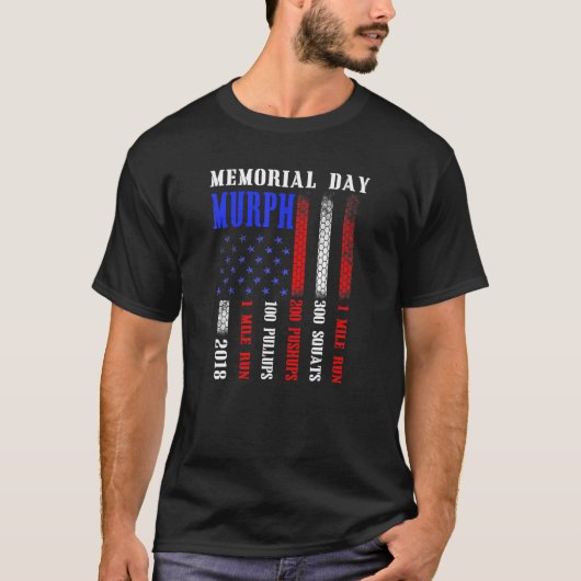 Murph 2023メモリアルデートレーニング愛国心WODティー Tシャツ (正面)
