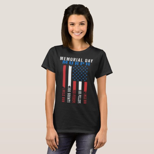 Murph Challenge American Memorial Day Workout Gym Tシャツ (正面フル)