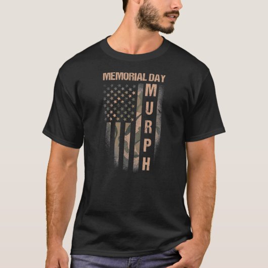 Murph Workout Patrioticic Memorial Day Camo Tシャツ (正面)