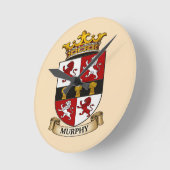 Murphy Family Coat of Arms Round Clock ラウンド壁時計 (傾斜)