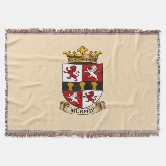 Murphy Family Coat of Arms Throw Blanket スローブランケット (正面)