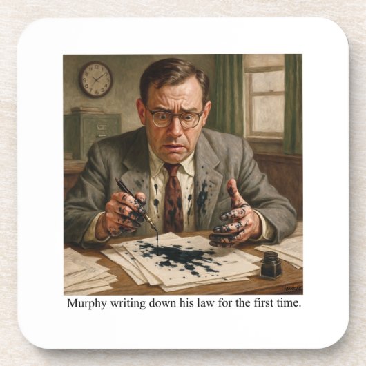 Murphy writing down his law for the first time. コースター (正面)