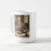 Murphy writing down his law for the first time. コーヒーマグカップ (正面左)