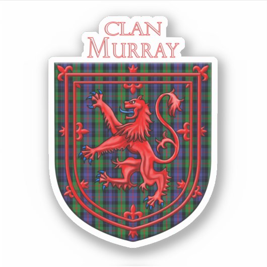 Murray Tartan Scottish Plaid Lion Rampant シール (正面)