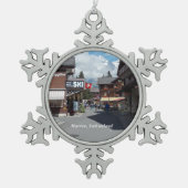 Murrenのスイス連邦共和国の雪片のオーナメント1 スノーフレークピューターオーナメント (正面)