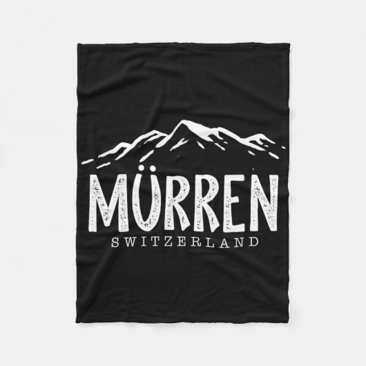Murren Switzerland Mountains Swiss Skier Skiing  フリースブランケット (正面)