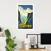 Mürren Switzerland Vintage Ski Poster ポスター (ホームオフィス)