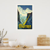 Mürren Switzerland Vintage Ski Poster ポスター (キッチン)