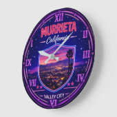 Murrieta California Valley Sunset ラージ壁時計 (傾斜)