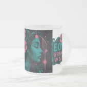 MUSA FLORAL フロストグラスマグカップ (正面右)