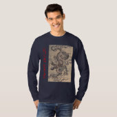 Musashiは長袖のドラゴンのティーを設計します Tシャツ (正面フル)
