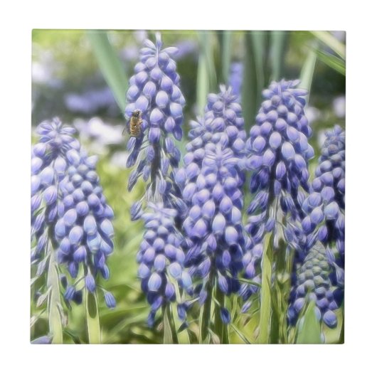 Muscariの花の蜂 タイル (正面)