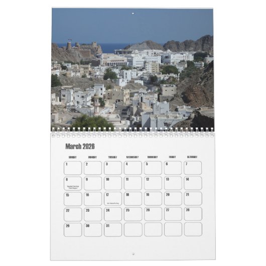 Muscat-Oman Calendar カレンダー (3月 2026)