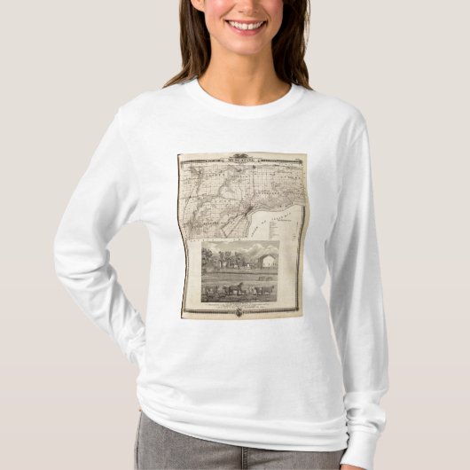 Muscatine郡の地図 Tシャツ (正面)