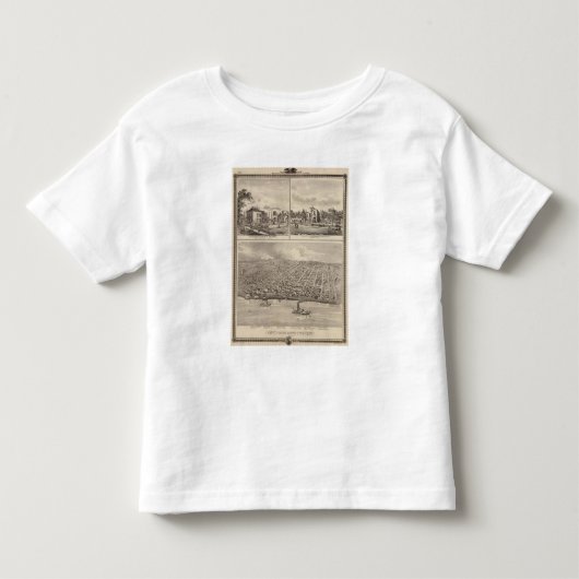 Muscatine都市住宅の鳥瞰的な眺め トドラーTシャツ (正面)