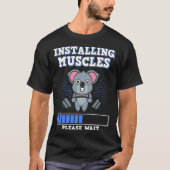 Muscle Building Barbell Training Fitness Strength  Tシャツ (正面)