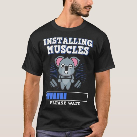 Muscle Building Barbell Training Fitness Strength Tシャツ (正面)