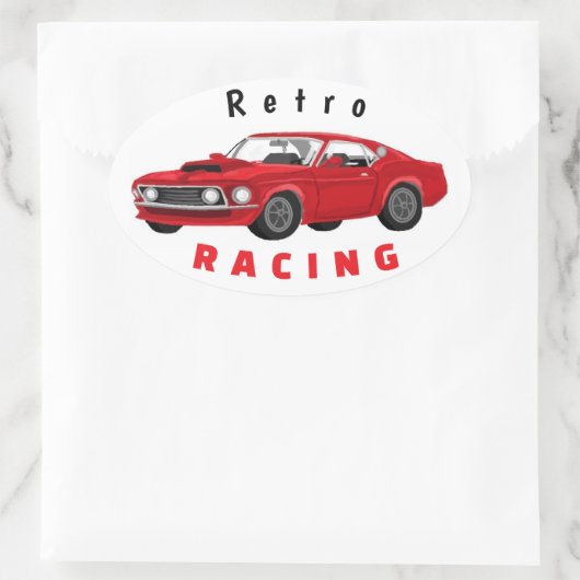 Muscle car 楕円形シール (バッグ)