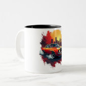 Muscle Car Burnout Mug ツートーンマグカップ (正面左)