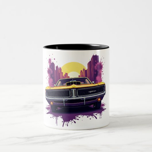 Muscle Car Graffiti Mug ツートーンマグカップ (中央)