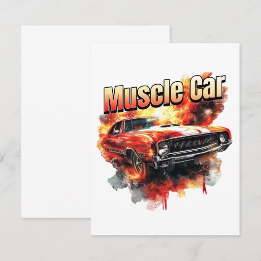 Muscle Car on Fire ノートカード (正面/裏面)