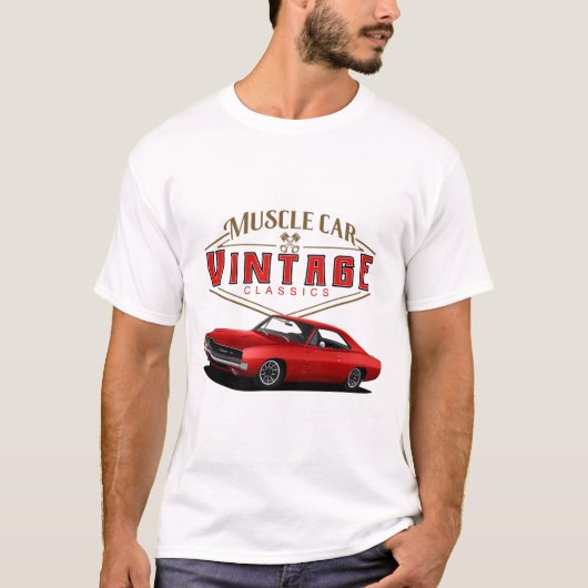 Muscle Car Vintage Charger Tシャツ (正面)