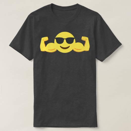 Muscle Emoticon with sunglasses Premium Tシャツ (デザイン正面)