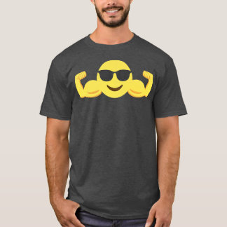 Muscle Emoticon with sunglasses Premium Tシャツ