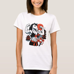 Muscle Horse Lady – Japanese Sakura Art Tシャツ